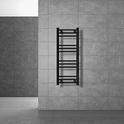 LuxeBath Radiateur électrique droite résistance 300W thermostat écran LCD noir 30x80 cm