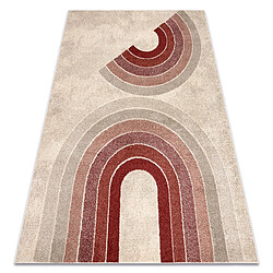 RUGSX Tapis FUSION 0807 crème bordeaux - Géométrique, moderne, abstrait 120x170 cm