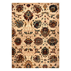 RUGSX Tapis en laine OMEGA LATICA fleurs crème 135x200 cm