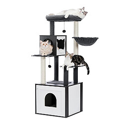 PAWZ Road Arbre à Chat Moderne en Bois 144 cm Noir