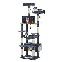 PAWZ Road Arbre à Chat Géant 184 cm avec Griffoir et Condo Gris Foncé L