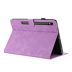 Avis Étui pour tablette en cuir gaufré à motif papillon et fleur pour Samsung Galaxy Tab S10 Lite-Violet