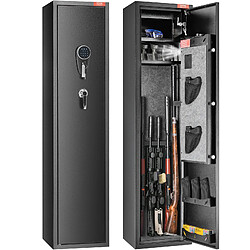 Vevor Armoire 5 fusils, coffre-fort serrure/clavier, casier intégré, étagère amovible