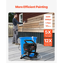 Vevor Pulverisateur de Peinture sans Air sur Pied, Pistolet de Peinture 650 W, Haute Pression 3000 PSI, Tige deExtension et Kit de Nettoyage, pour Peinture Interieure Exterieure Fournitures Clotures