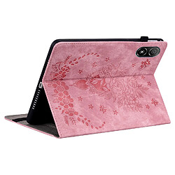 Acheter Étui pour tablette Honor Pad V8 Pro , cuir gaufré, motif papillon et rose - Rose