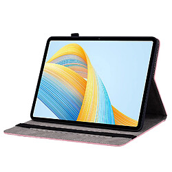 Avis Étui pour tablette Honor Pad V8 Pro , cuir gaufré, motif papillon et rose - Rose