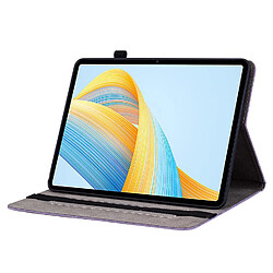 Avis Étui pour tablette Honor Pad V8 Pro , cuir gaufré, motif papillon et rose - Violet