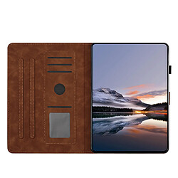 Avis Étui pour tablette en cuir gaufré à motif papillon et fleur pour Samsung Galaxy Tab A8 2021-Marron