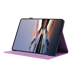 Acheter Étui pour tablette en cuir gaufré à motif papillon et fleur pour Redmi Pad 2 2025-Violet