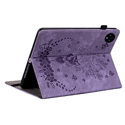 Acheter Étui pour tablette Huawei MatePad Pro 11 (2022) , cuir gaufré, motif papillon et rose - Violet