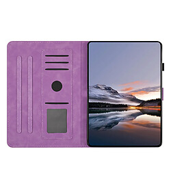 Avis Étui pour tablette en cuir gaufré à motif papillon et fleur pour Redmi Pad 2 2025-Violet