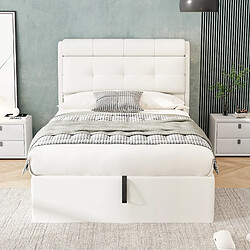 Avis HAUSS SPOLE Lit coffre 90x200 cm Lit tête de lit - Blanc