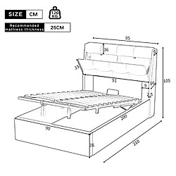 Acheter HAUSS SPOLE Lit coffre 90x200 cm Lit tête de lit - Blanc