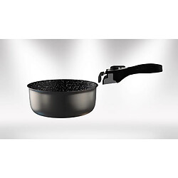 Batterie de cuisine revêtement pierre avec manche amovible 7 pièces carbonne Herzberg HG8053-CAR