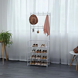 Avis Porte-manteaux d'entrée avec étagère à chaussure à 4 niveaux Herzberg HG03404