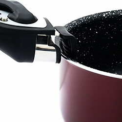 Acheter Batterie de cuisine revêtement pierre avec manche amovible 17 pièces bordeaux Herzberg HG8055-BR