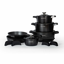 Batterie de cuisine 14 pièces Noir Royalty Line RLOS1014-BLK