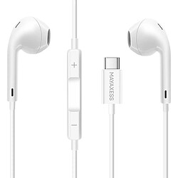 Mayaxess Écouteurs filaires USB-C - Blanc