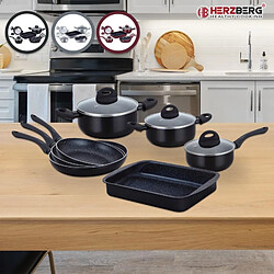 Acheter Batterie de cuisine 10 pièces noir Herzberg HG9016-BK