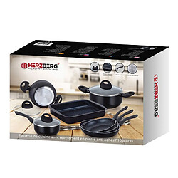 Avis Batterie de cuisine 10 pièces noir Herzberg HG9016-BK