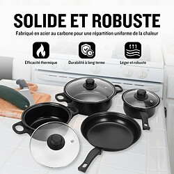 Batterie de cuisine 13 pieces avec cuilliere Noir Herzberg HG04241 pas cher