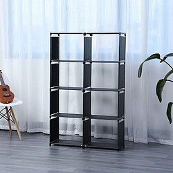 Etagère de rangement à 8 niveaux Noir Herzberg HG03626-BLK