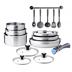 Batterie de cuisine Inox 15 Pcs Arthur Martin 5535