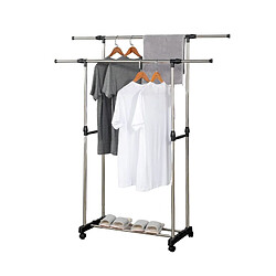 Portant à vêtements double réglable avec roulettes Herzberg HG03251