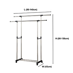 Avis Portant à vêtements double réglable avec roulettes Herzberg HG03251