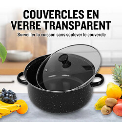 Avis Ensemble 10 pieces marmites et cocottes de cuisine avec couvercle en verre Herzberg HG04128
