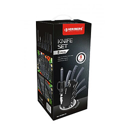 Set de couteaux avec support 8 pièces carbon Herzberg HGMSN8CAR