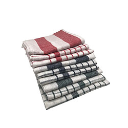 Lot de 9 torchons coton de cuisine à rayure et carreaux Cenocco CC9068