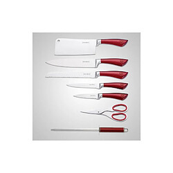 Royalty Line Set De Couteaux Avec Support 8 Pieces Royaltyline RLKSS804-RED