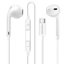 Mayaxess Écouteurs filaires USB-C - Blanc