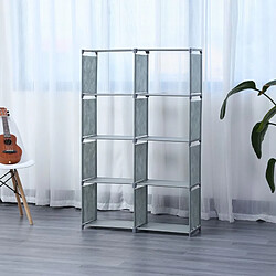 Etagère de rangement à 8 niveaux Gris Herzberg HG03343-GRY