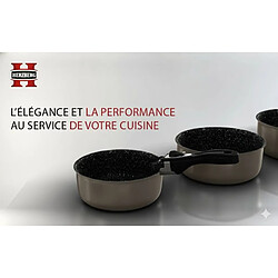 Acheter Batterie de cuisine revêtement pierre avec manche amovible 7 pièces carbonne Herzberg HG8053-CAR