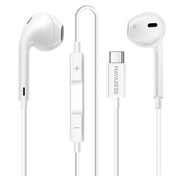 Mayaxess écouteurs filaires USB-C - Blanc
