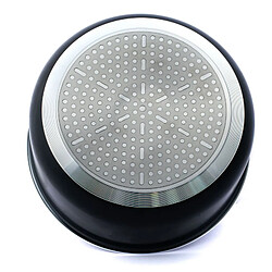 Batterie de cuisine revêtement pierre avec manche amovible 7 pièces noir Herzberg HG8053-BLK pas cher