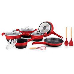 Batterie de cuisine 13 pièces Rouge/Noir Royalty Line RLBS1010M-RBLK