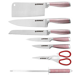 Set de couteaux 8 Pièces Rouge Herzberg HGSKN8-RED