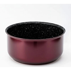 Avis Batterie de cuisine revêtement pierre avec manche amovible 17 pièces bordeaux Herzberg HG8055-BR