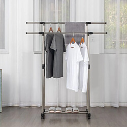 Acheter Portant à vêtements double réglable avec roulettes Herzberg HG03251