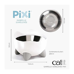 Acheter Cat-it Gamelle pour chat - CATIT - PIXI - 200ml - Surélevée - Bols en acier inoxydable amovibles - Blanc