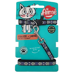 Kit collier & Laisse - AIMÉ - Reflechissant Violet pour Chat