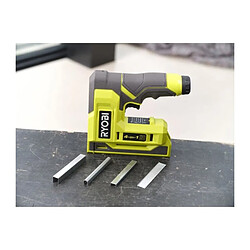 Agrafeuse cloueuse - RYOBI - 4V - Agrafes de 6 a 14 mm - Pointes 18G jusqu'a 15 mm - Livrée avec 1100 agrafes T50 et 250 pointe