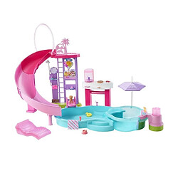 Barbie - Coffret Piscine de Reve - Toboggan et jacuzzi - Plus de 20 accessoires - Barbie - JFP01