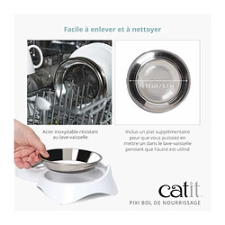 Avis Cat-it Gamelle pour chat - CATIT - PIXI - 200ml - Bols en acier inoxydable amovibles - Blanc
