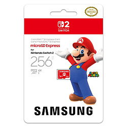 Carte mémoire micro SD express Nintendo Samsung 256 Go Rouge