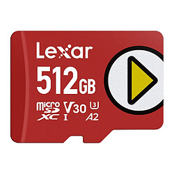 Carte mémoire micro SD Lexar MICROSDXC 512GO PLAY SPECIAL GAMING 205MO SEC