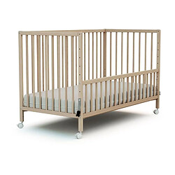 WEBABY LIO Lit cododo 60 x 120 cm hêtre brut sommier 5 hauteurs